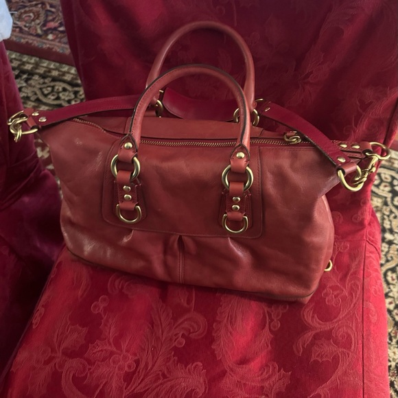 Coach #12937 Madison Sabrina Satchel Bag Beautiful Deep Pink Good Condition - Picture 3 of 9